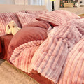 Plush Faux Fur Ribbed Comforter Set