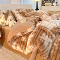 Plush Faux Fur Ribbed Comforter Set
