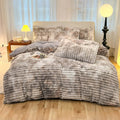 Plush Faux Fur Ribbed Comforter Set