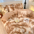 Plush Faux Fur Ribbed Comforter Set