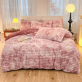 Plush Faux Fur Ribbed Comforter Set