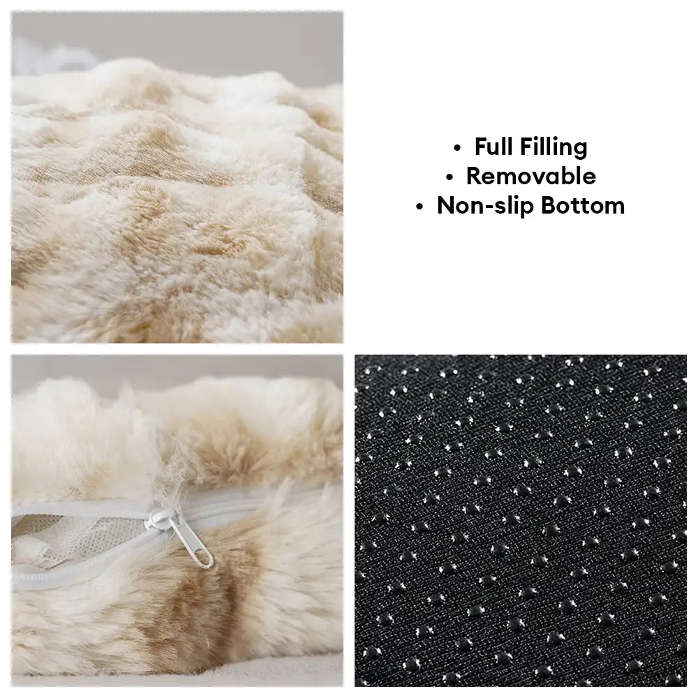 Faux Fur Low Entry Bolster Pet Bed