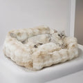 Faux Fur Low Entry Bolster Pet Bed