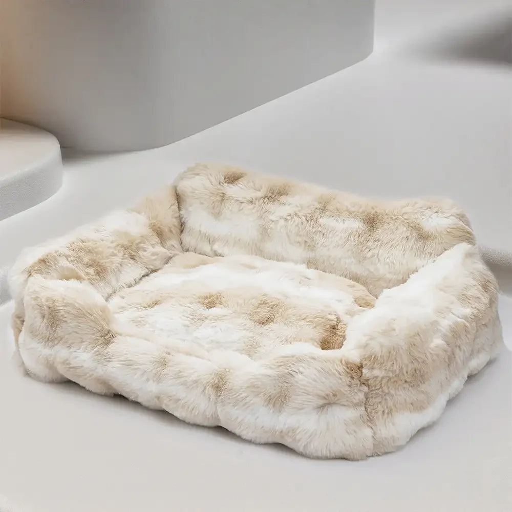 Faux Fur Low Entry Bolster Pet Bed