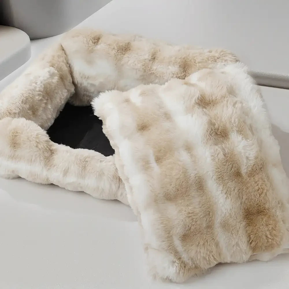 Faux Fur Low Entry Bolster Pet Bed