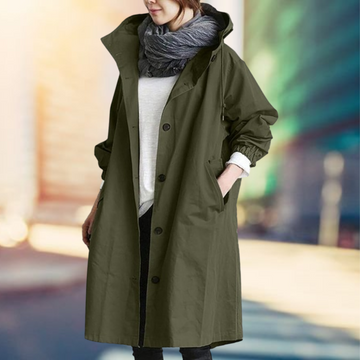 Women's oversized hooded trench coat