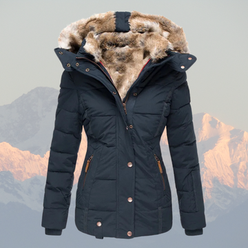 Women’s Down Puffer Jacket with Faux Fur Hood – Warm, Waterproof & Insulated Winter Coat