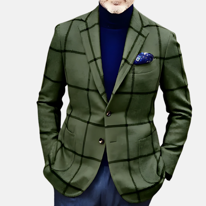 Sophisticated and textured plaid blazer for men