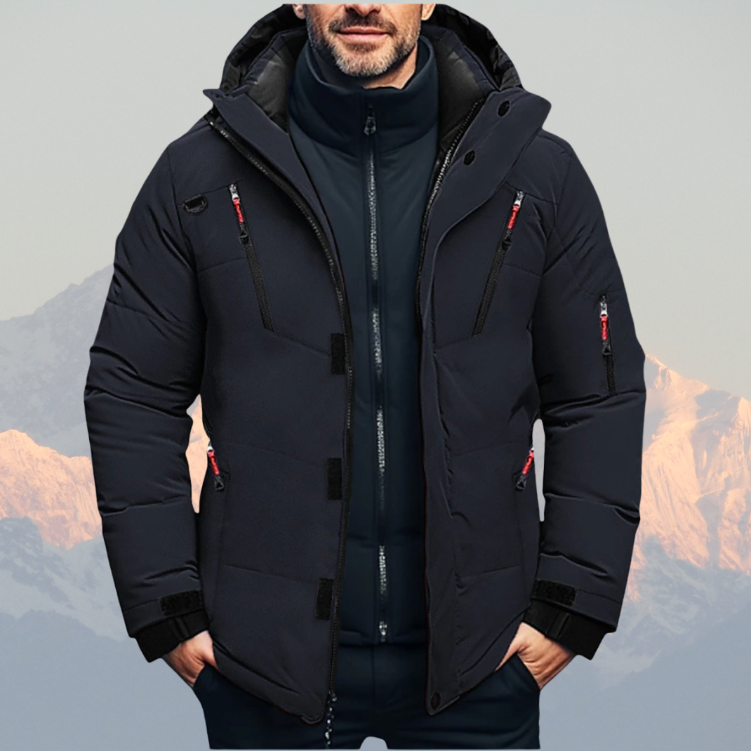 Men’s Hooded Ski Jacket – Insulated, Waterproof & Windproof Winter Coat