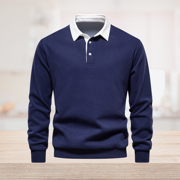 Men's long-sleeved polo collar sweatshirt