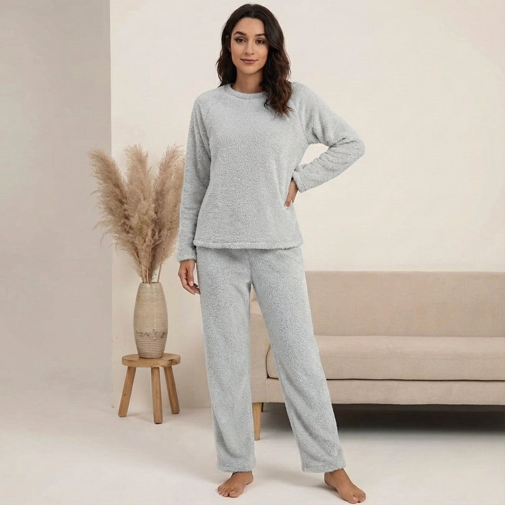 Two-Piece Set Fleece Sweater with Pockets