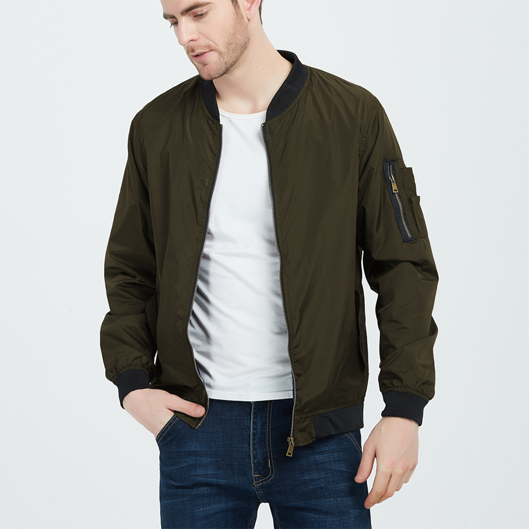 Stylish leisure collar jacket for men with zipper pockets