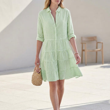 Santorini Tiered Shirtdress - Breezy & Chic