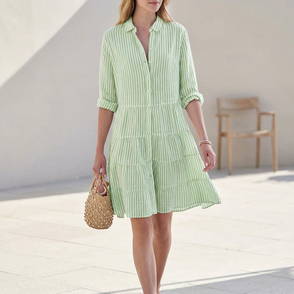 Santorini Tiered Shirtdress - Breezy & Chic