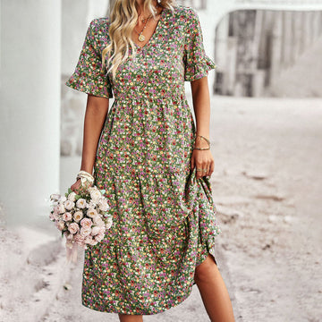 Floral Midi Dress for Women – Lightweight Summer Fashion