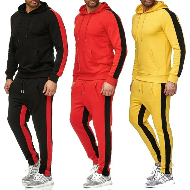 Men's 2-piece casual winter long sleeve breathable sportswear set