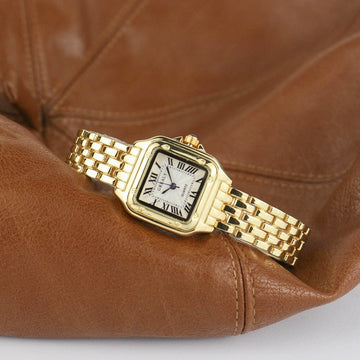 Plated Stainless Steel Quartz Square Wrist Watch