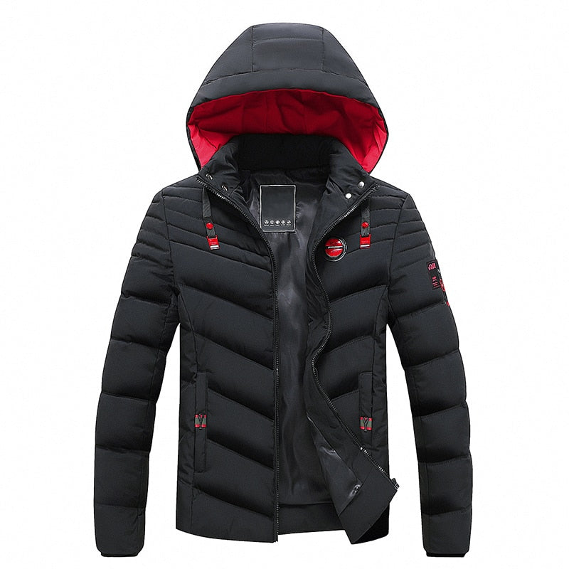 Men's casual quilted warm padded jacket with pockets