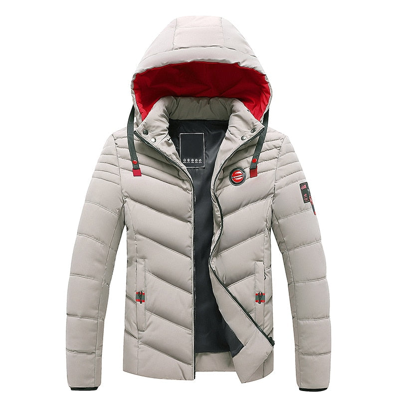 Men's casual quilted warm padded jacket with pockets