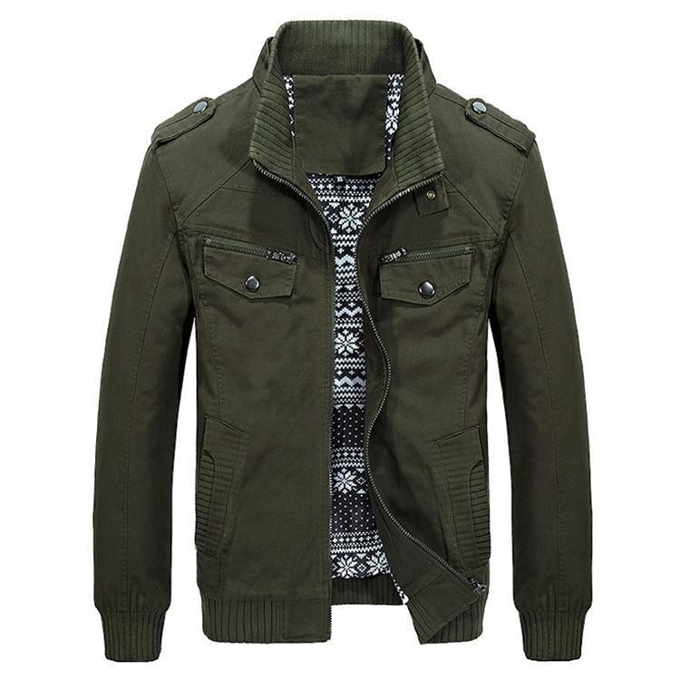 Men's military jacket with stand collar for autumn and winter