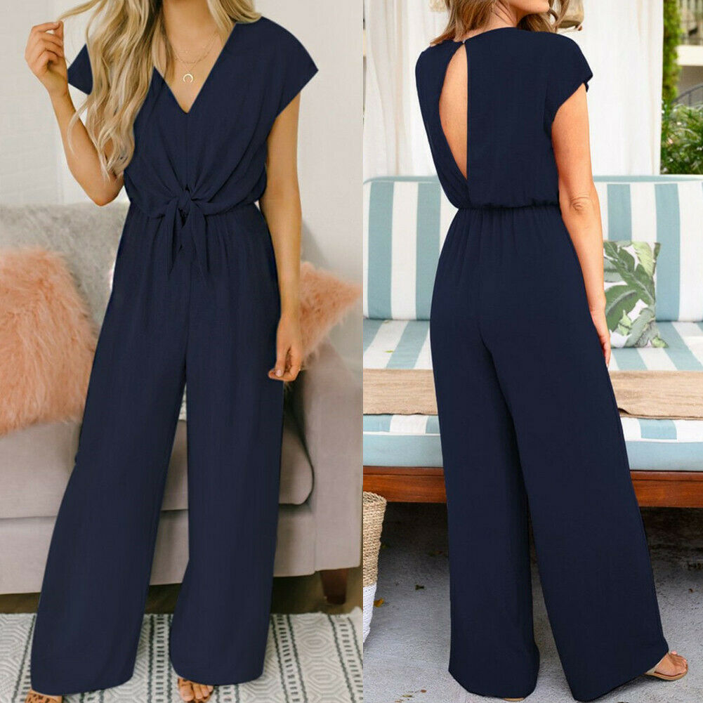 Women's cap-sleeve jumpsuit