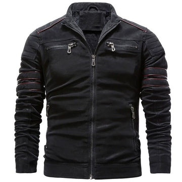 Men's motorcycle jacket with zipper details