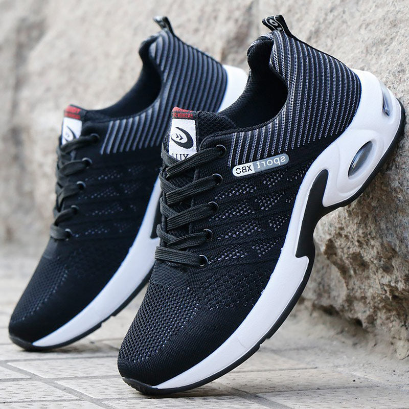 Men’s athletic sneakers with striped pattern