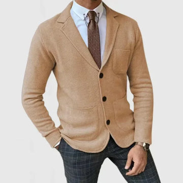 Men's knitted blazer cardigan for smart-casual flair