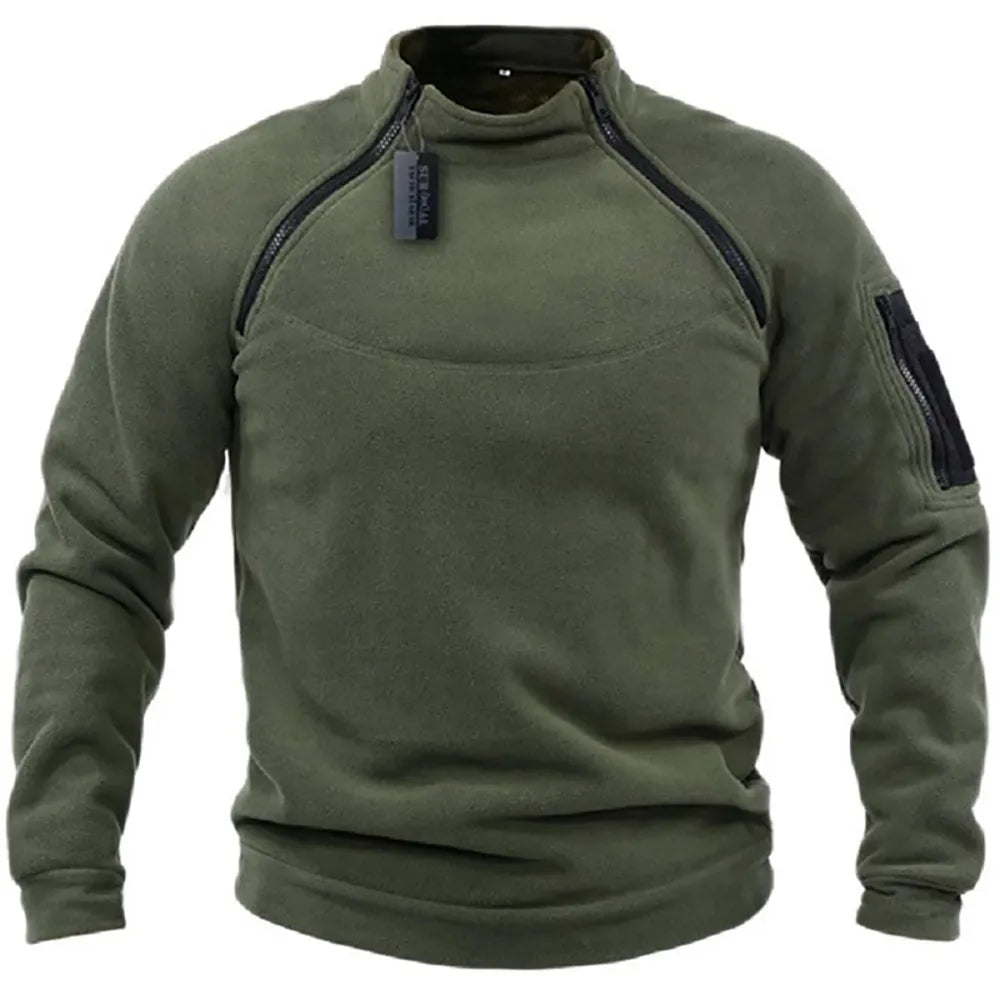 Men's tactical sweatshirt with zippered accents