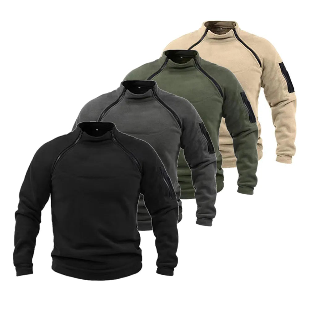 Men's tactical sweatshirt with zippered accents