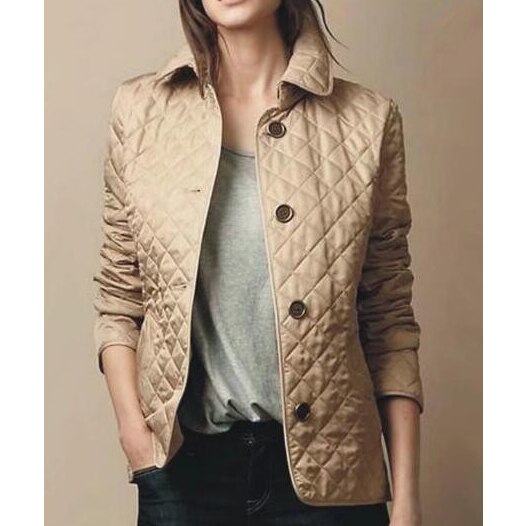 Women's Quilted Button-Up Jacket -  Lightweight, Stylish Outerwear for All Seasons