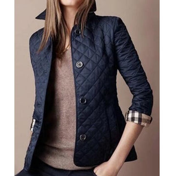 Stylish slim fit women's jacket with lapel collar for winter