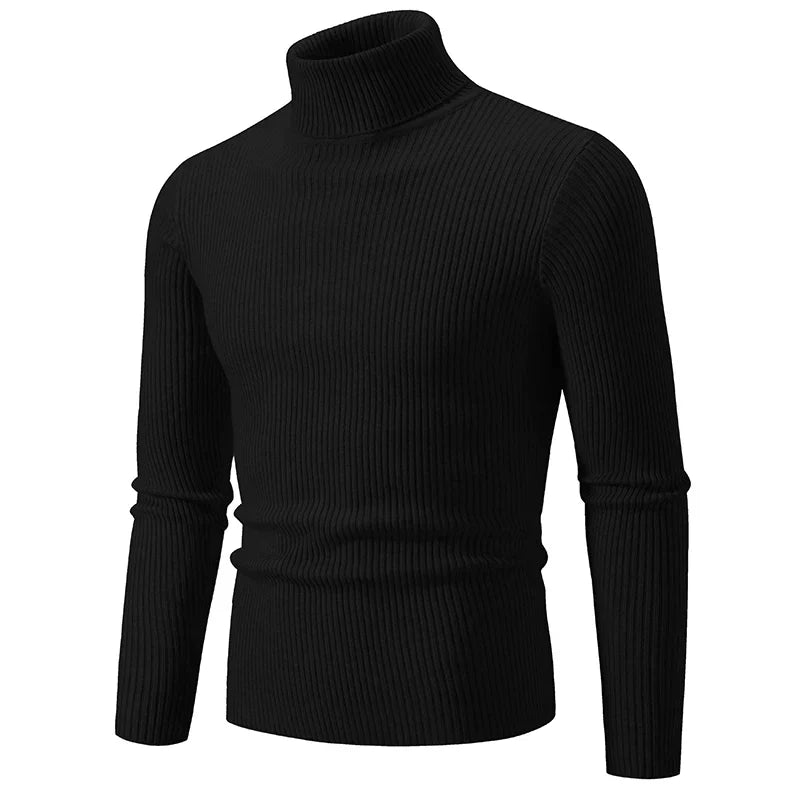 Men's ribbed turtleneck sweater