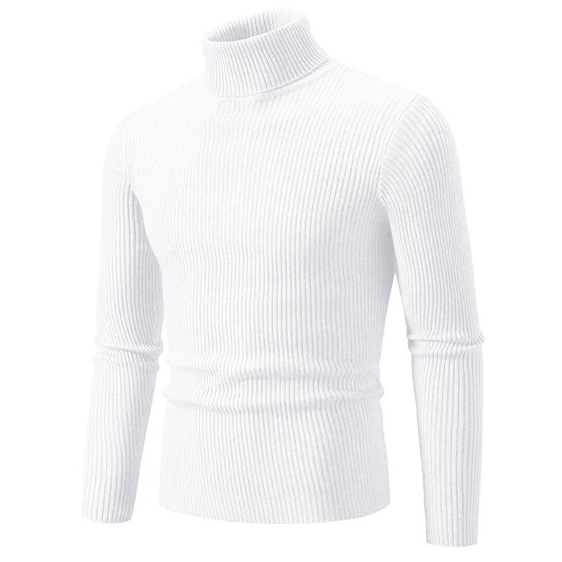 Men's ribbed turtleneck sweater