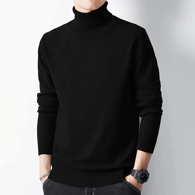 Casual sweater with high neck for men