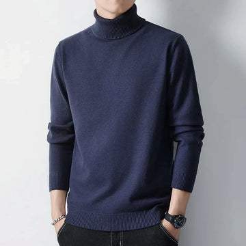 Casual sweater with high neck for men