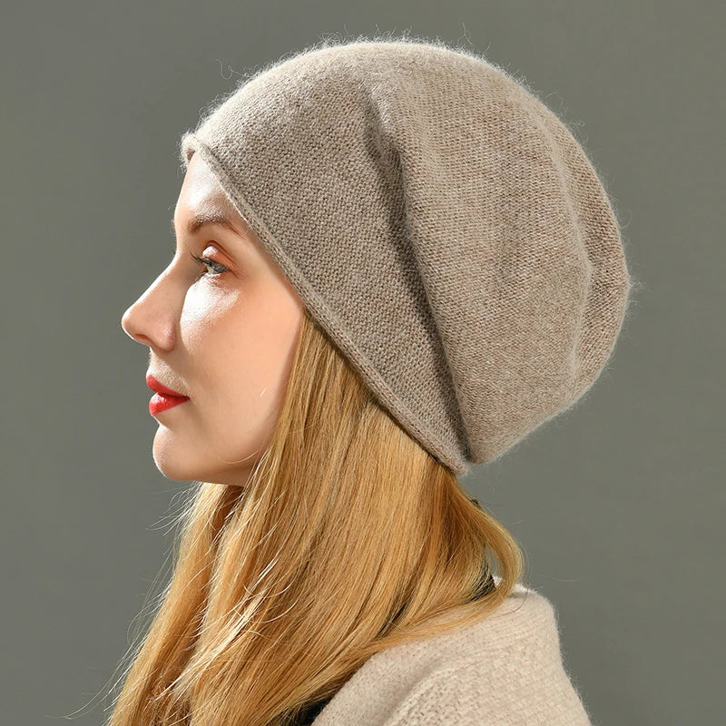 Valencia | Slouchy Knit Beanie with Ribbed Brim