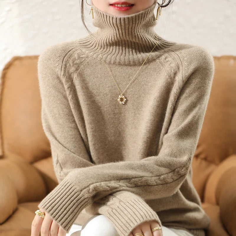 Women's casual turtleneck winter sweater