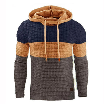 Men's jacquard drawstring hoodie sweatshirt