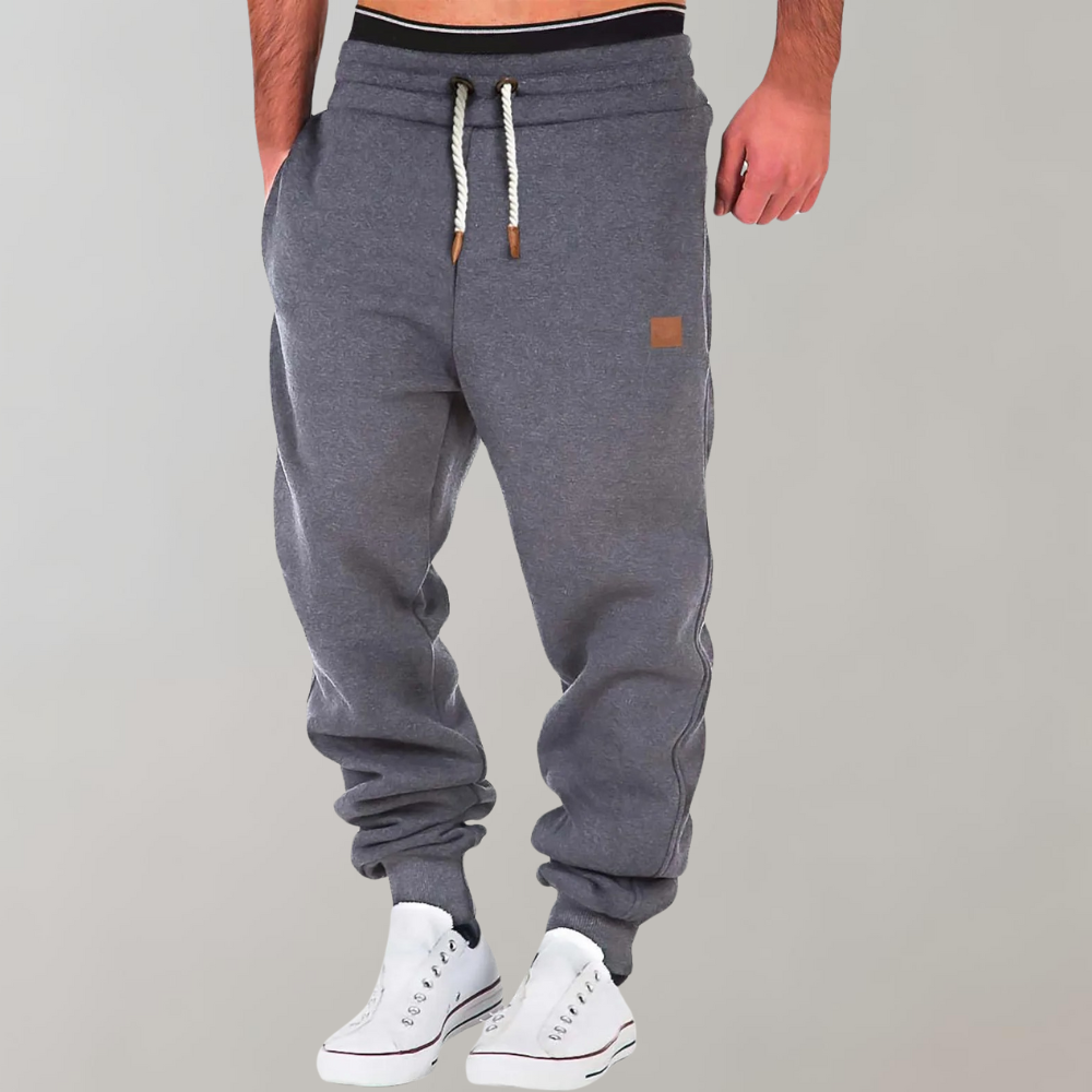 Men’s Jogging Pants – Relaxed Fit – Cotton Blend – Drawstring Waist – Ribbed Cuffs