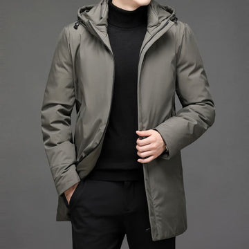 Joseph Hooded Longline Jacket | Regular Fit Solid Zipper Front Jacket