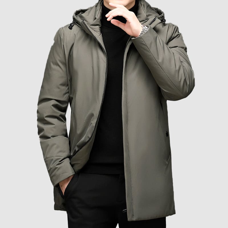 Men's longline jacket with multiple pockets