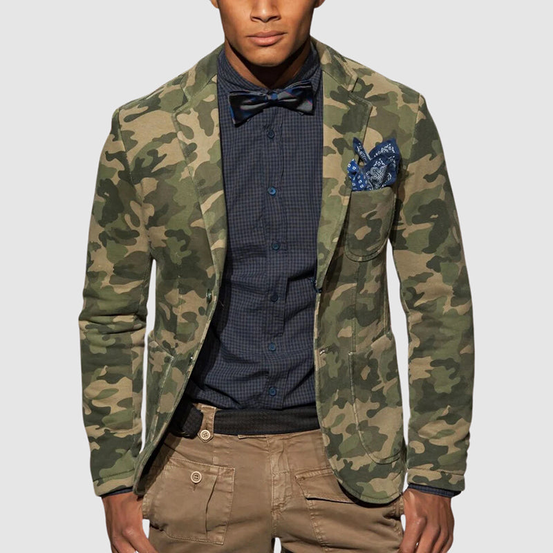 Men's long sleeve camouflage blazer