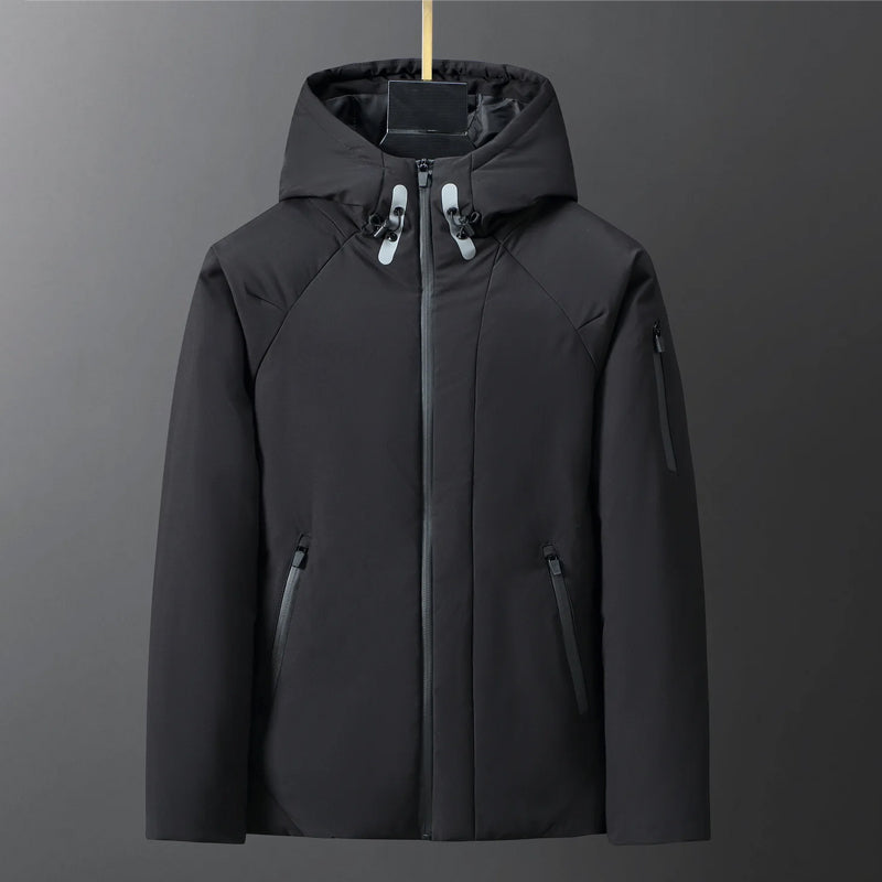 Men’s warm winter coat with zipper closure