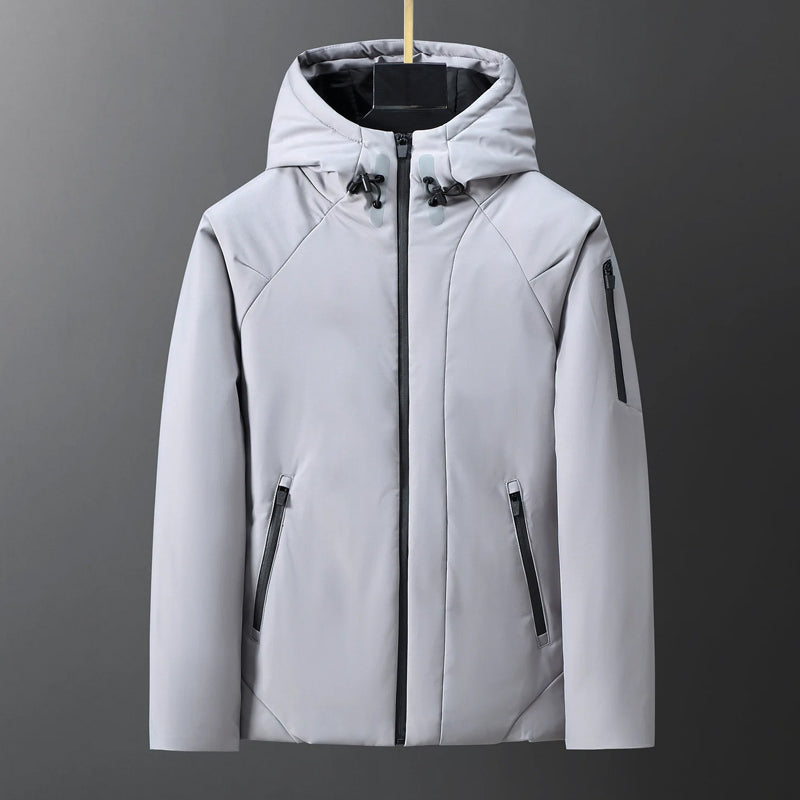 Men’s warm winter coat with zipper closure