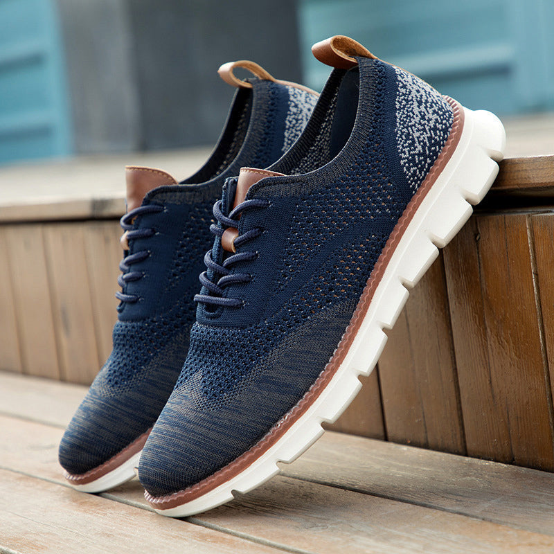 Men's lace-up knit sneakers