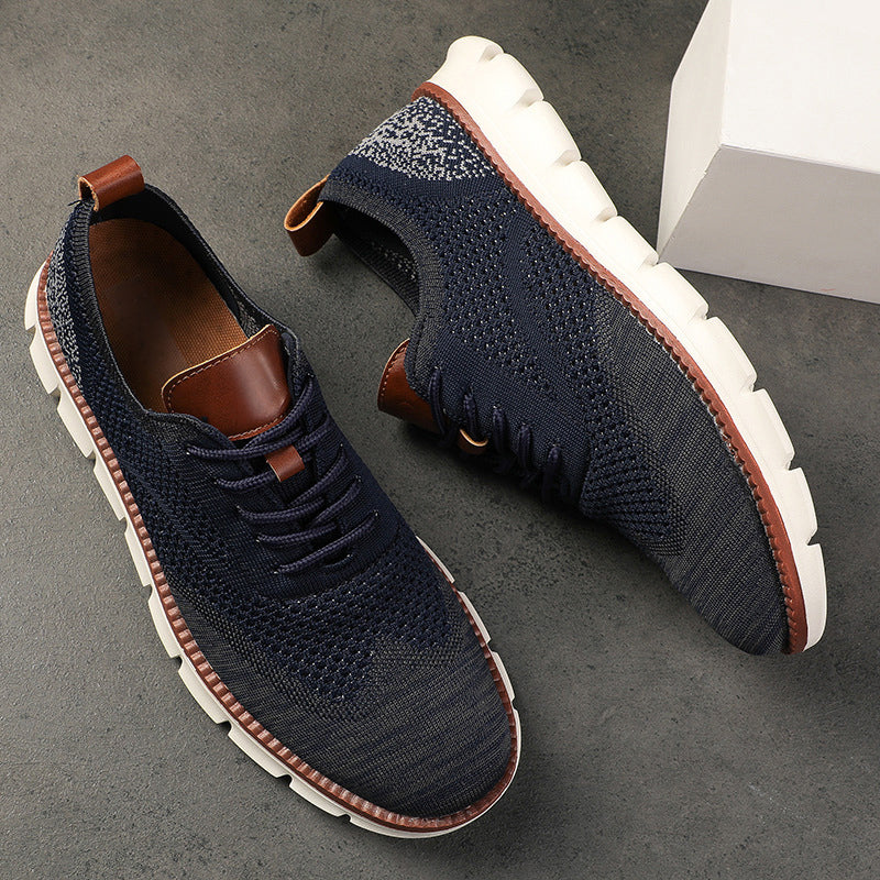 Men's lace-up knit sneakers