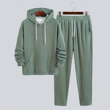 Men's two-piece corduroy set with hoodie