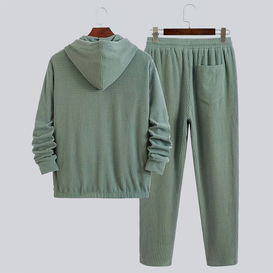 Men's two-piece corduroy set with hoodie