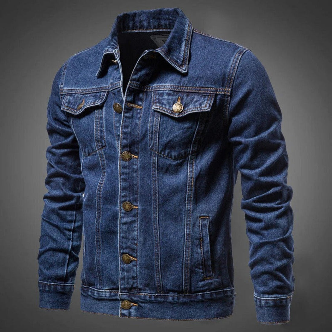 Retro casual slim fit men’s denim jacket